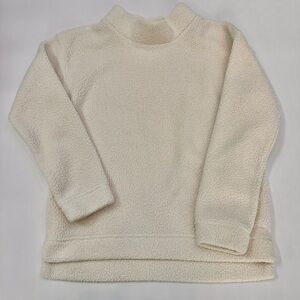 Vineyard Vines Girls Cream Mock neck Fleece Pullover Size Large (14)